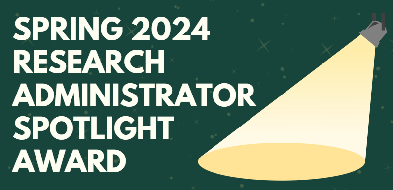 Banner image annoucing the Spring 2024 Unit Research Spotlight Awards.