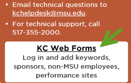 KC Web Forms link on SPA website