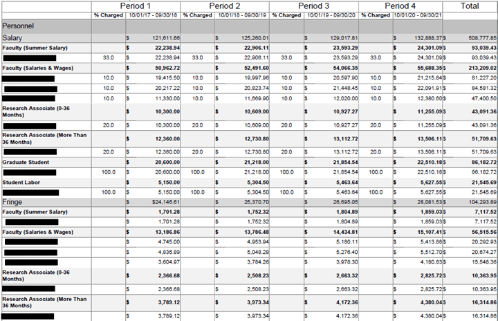 Sample Budget Summary Total Report